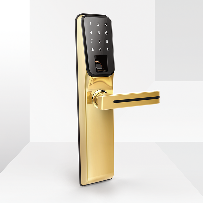 C5 Luxury Gold Intelligent smart fingerprint card password door lock 