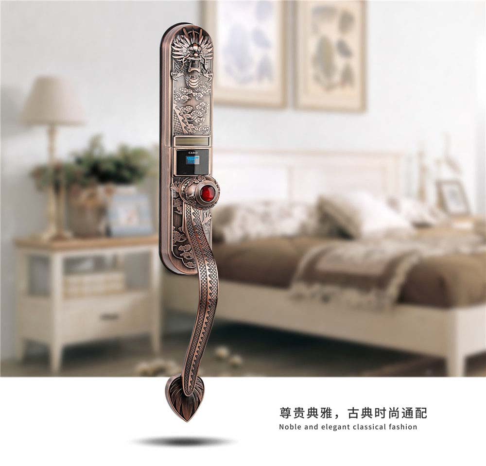 V8 Bronzed Intelligent smart fingerprint card password door locks