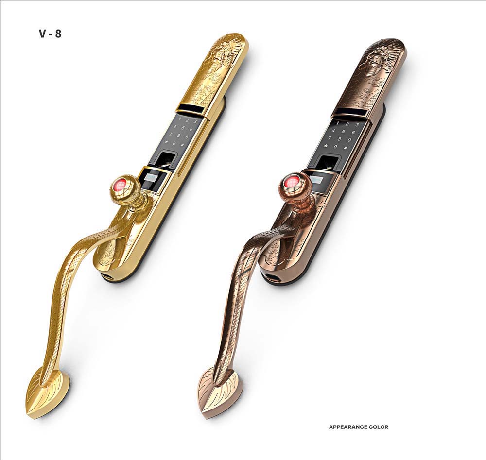 V8 Luxury Gold intelligent smart fingerprint password door lock