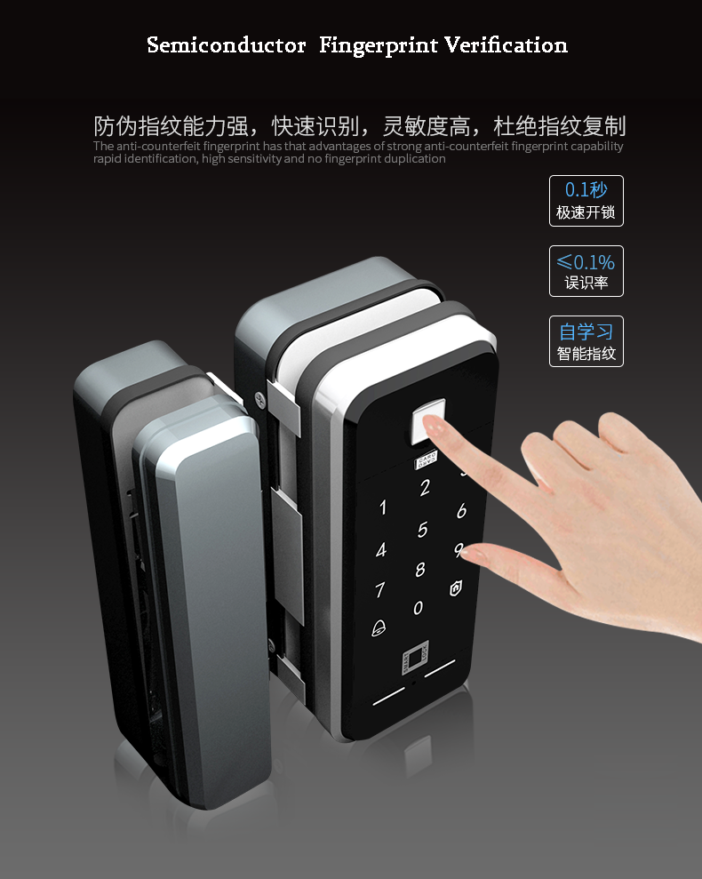 F5 Intelligent smart fingerprint card password door lock