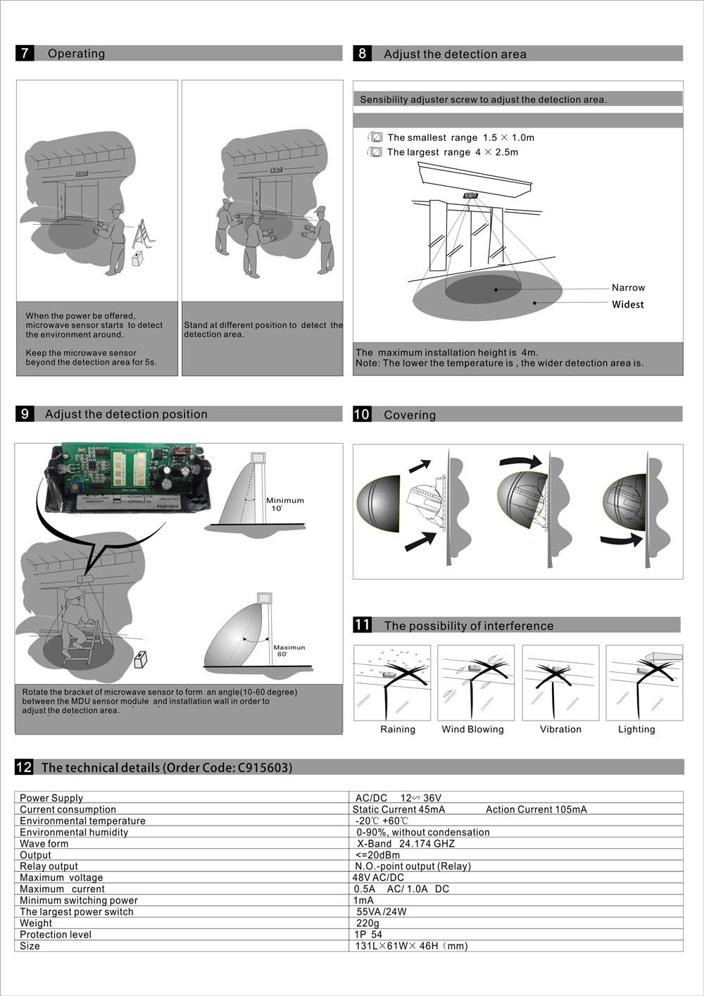 M-204 Microwave Sensor