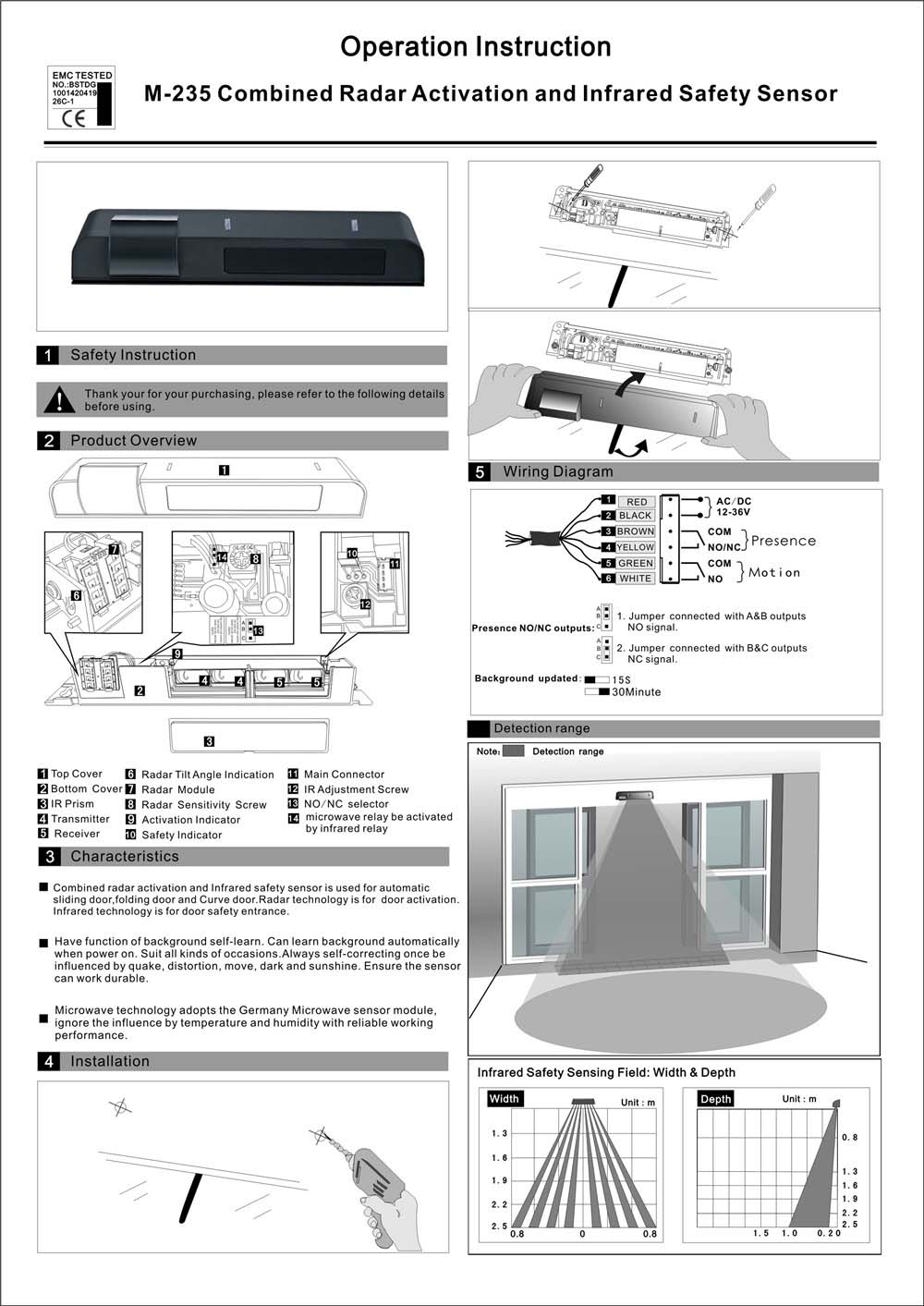 M-235 Combined Radar Activation and Infrared Safety Sensor