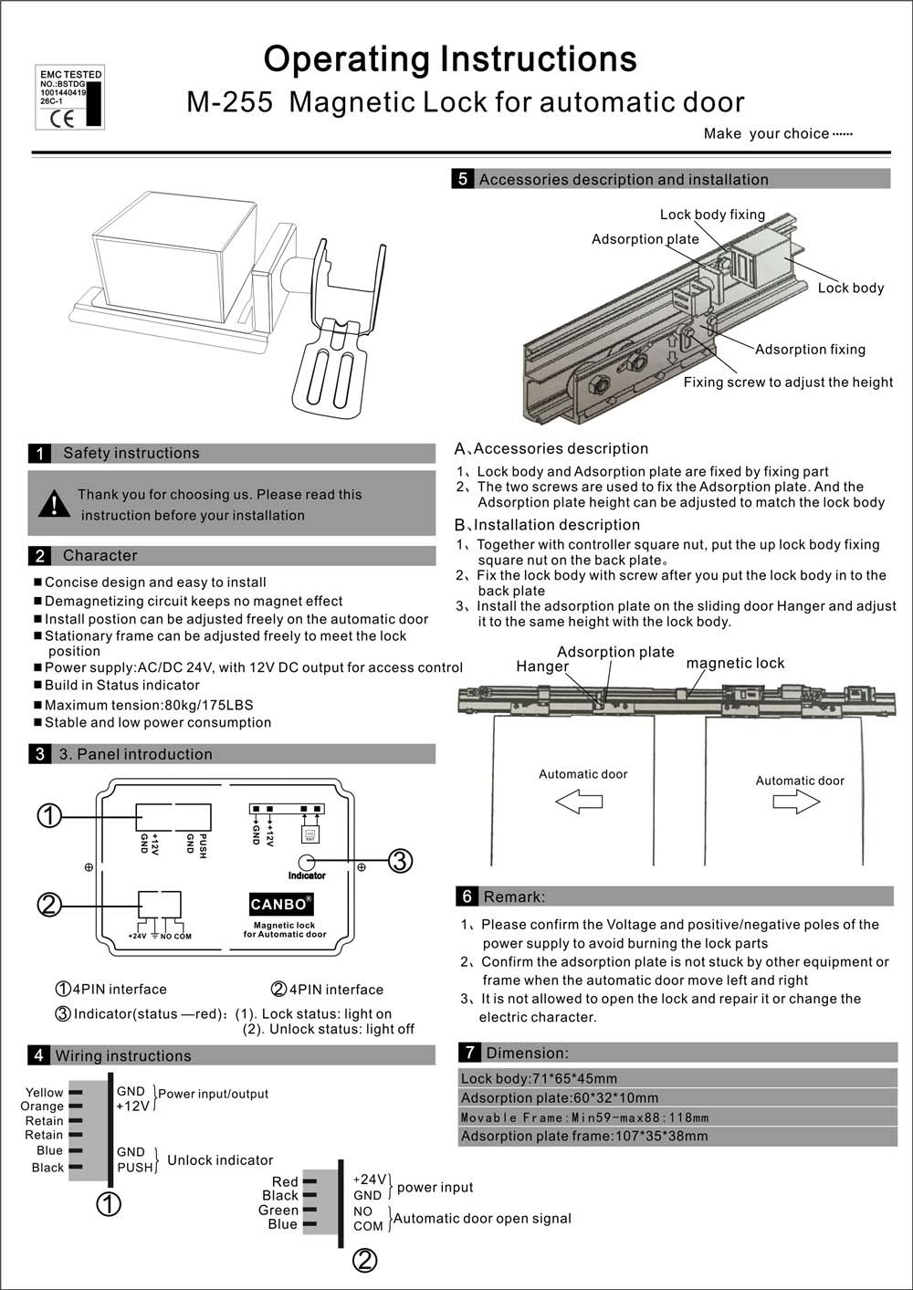 M-255 Autodoor Electromagnetic Lock