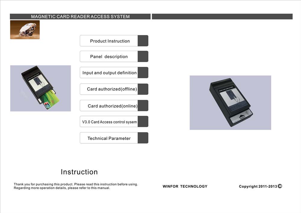 M-200G Magnetic Card Reader Access System