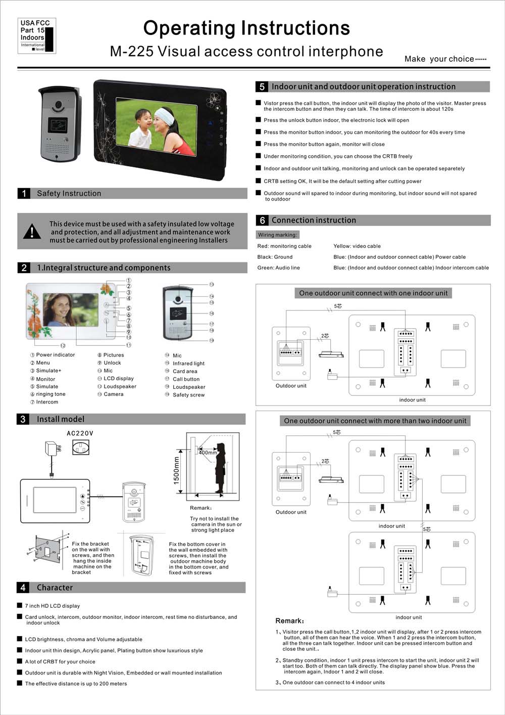 M-225 Visual Access Control Interphone 