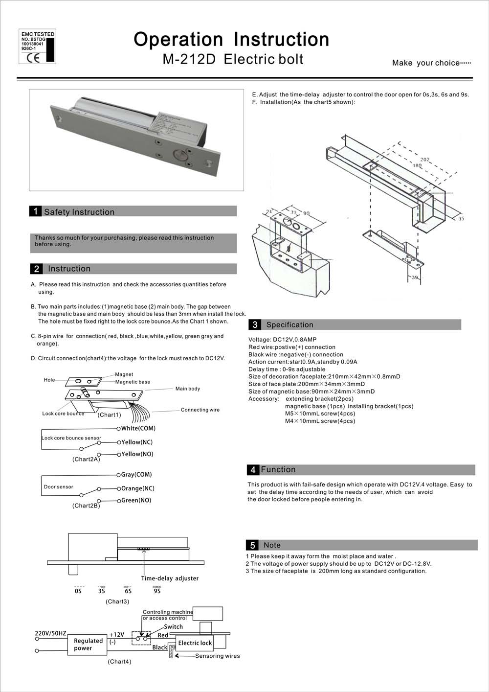 M-212D Low-Temp Electronic Lock- time delay